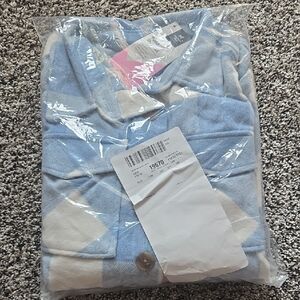 Blue and White Plaid Shirt